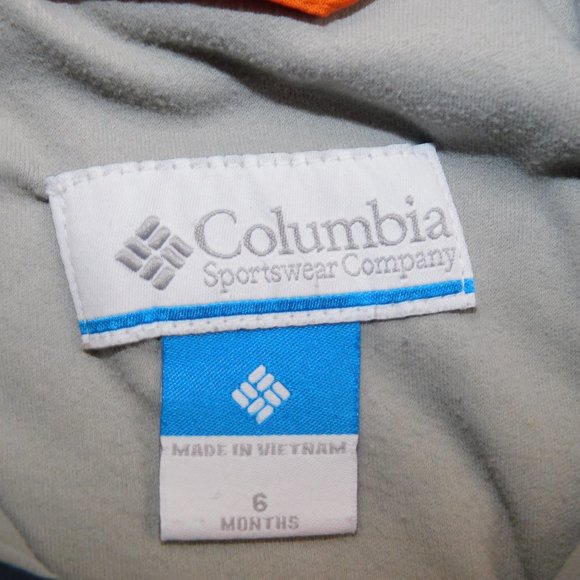 Columbia Boys 6M Orange Blue Hooded Fall Water Resistant Spring Jacket - Picture 5 of 7